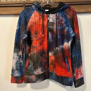 Women’s tie-dye honeycomb zip-up hoodie jacket Small/medium  (1410)